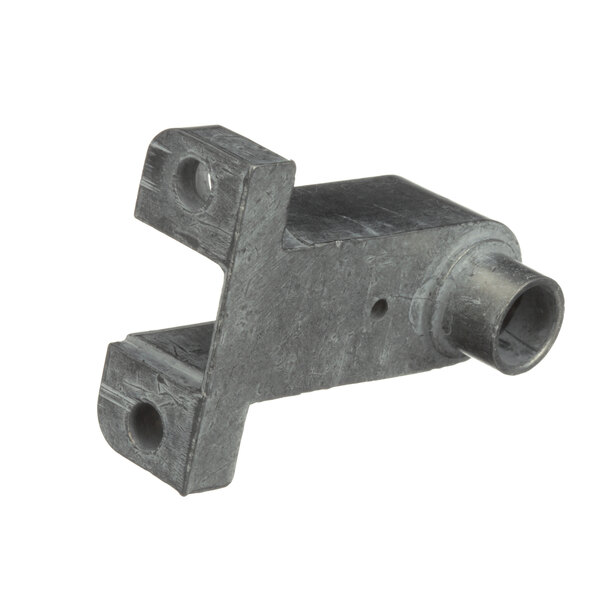 A Wells pivot bracket for a charbroiler with two holes in it.