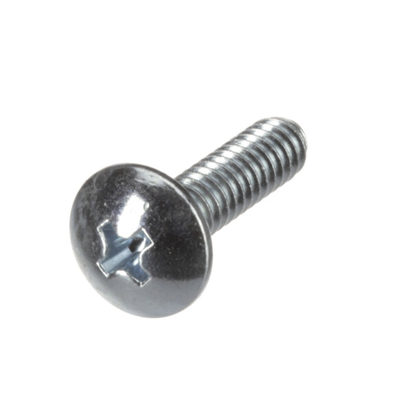 A close-up of a US Range steel screw with a white background.