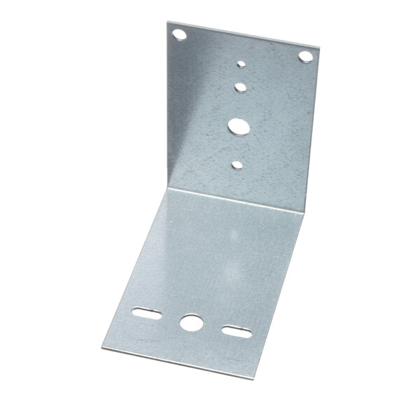 A metal bracket for a Frymaster thermostat with holes on the side.