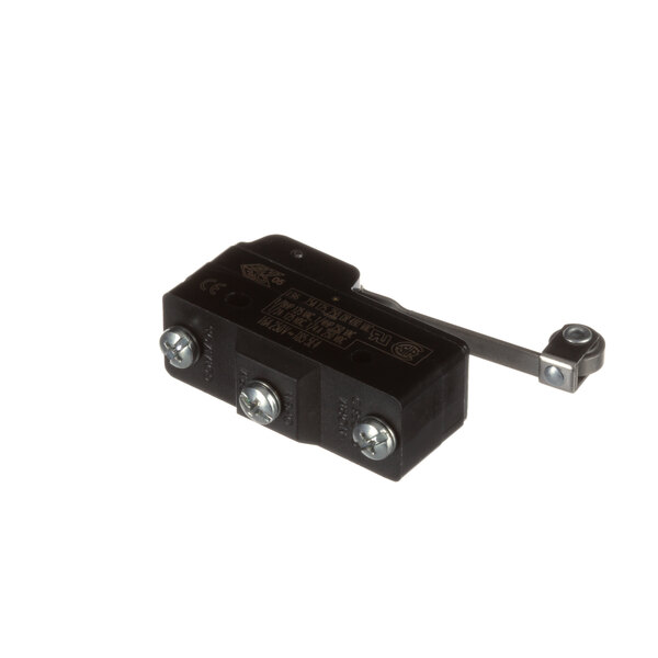 A black Glastender switch with a metal handle and screws.
