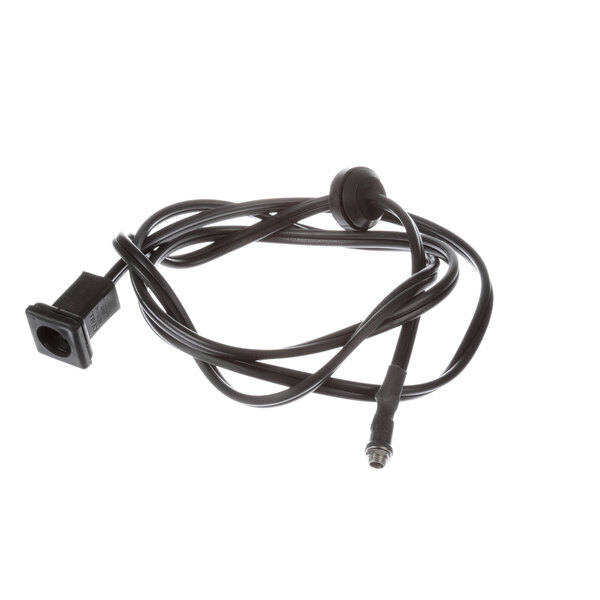 A black cable with a connector on the end.