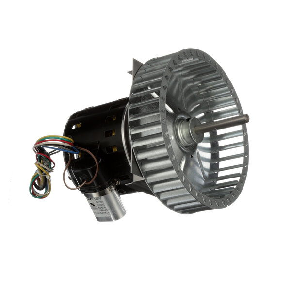 A NU-VU blower motor with wires and a fan.