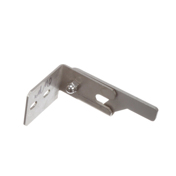 A metal Pitco latch with screws on a metal bracket.