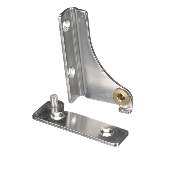 A Moffat metal hinge bracket with a screw.