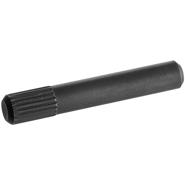 A black metal cylindrical rod with a long point.