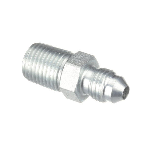 A Cleveland 1/4 P #2021-4-4s aluminum threaded male fitting.
