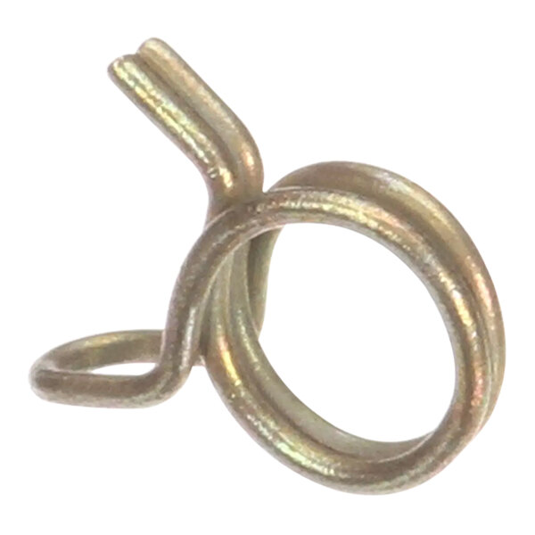 A Convotherm double wire spring clamp with a small metal ring on it.