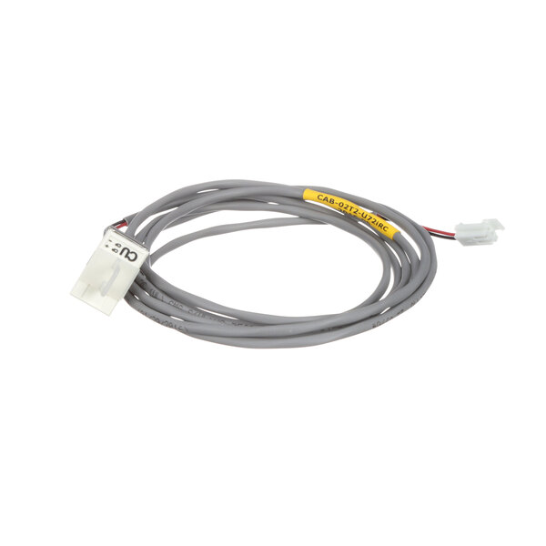 A grey wire with white connectors and a yellow wire with white connectors.