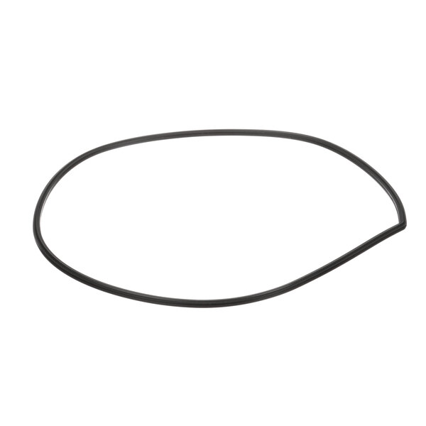 A black rubber band with a white background.