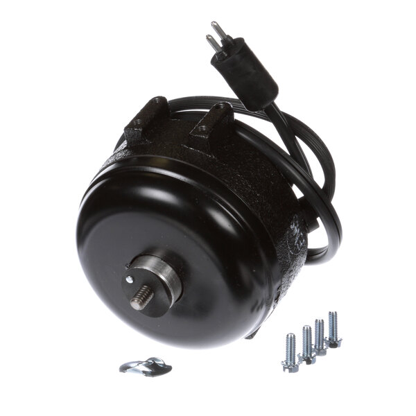 A black electric motor with screws.