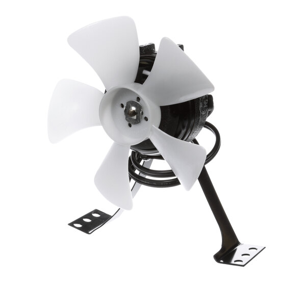 A black and white Silver King fan motor.