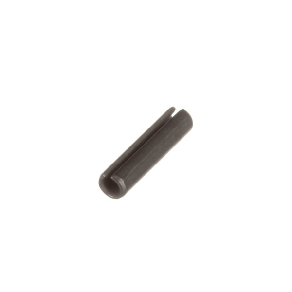 A black metal Edlund roll pin with a small hole in it.