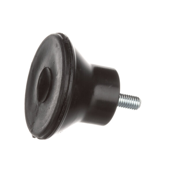 A black plastic knob with a screw for a Globe meat slicer.