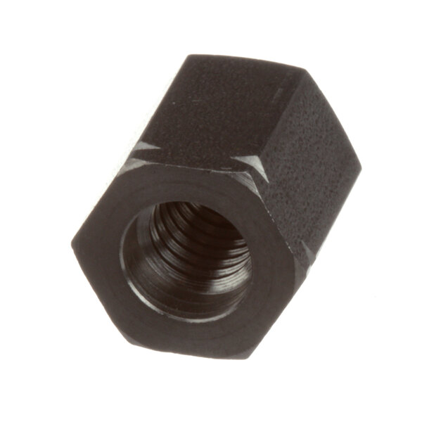 A close-up of a black Groen hex nut.