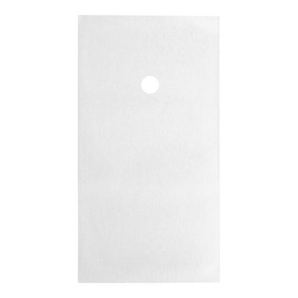 A white rectangular bag of Anets filter paper with a circle in the middle.