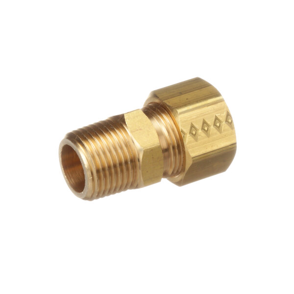 An Anets brass male 3/8 inch compression fitting.