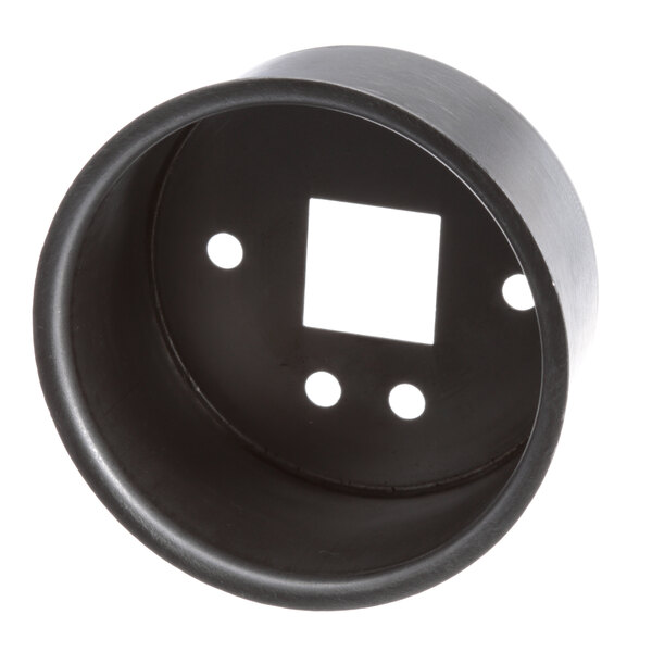 A black circular Metro mount with holes on the side.