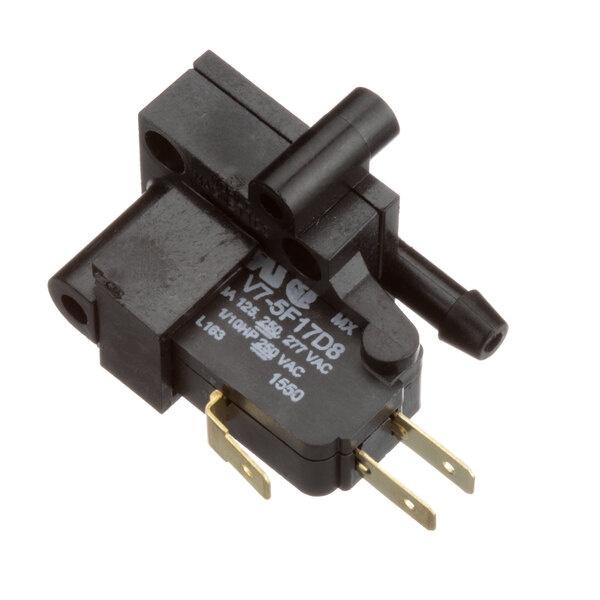 A black Glastender Liq Level/Air switch with two wires.