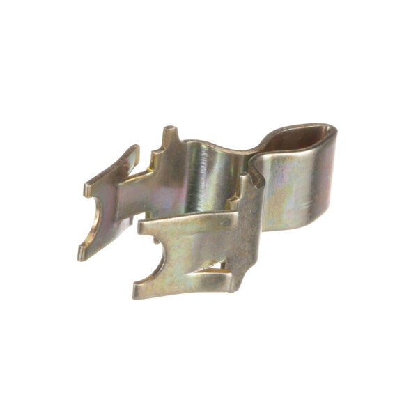A metal clip for a Randell louver panel on a white background.