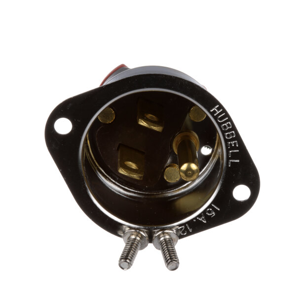 A black metal Alto-Shaam IT-3001 flange inlet with two screws.