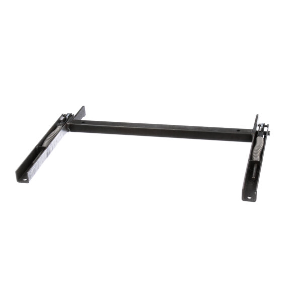 A black metal frame with two metal springs and a long black metal bar.