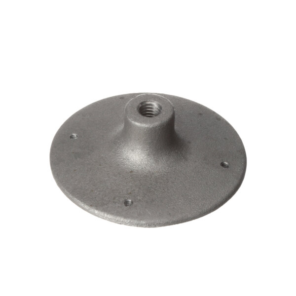 A round metal Delfield bearing mount with screws on top.
