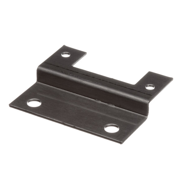 A black metal Cleveland bracket with holes on the side.