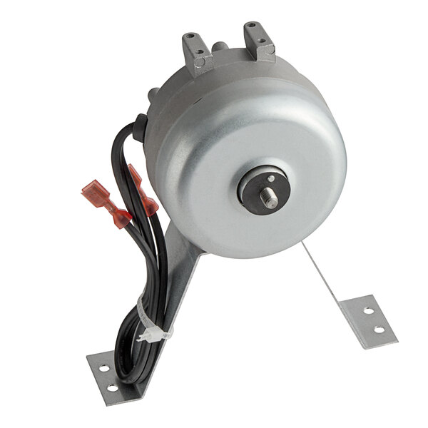 A Traulsen condensor fan motor with wires and a wire harness.