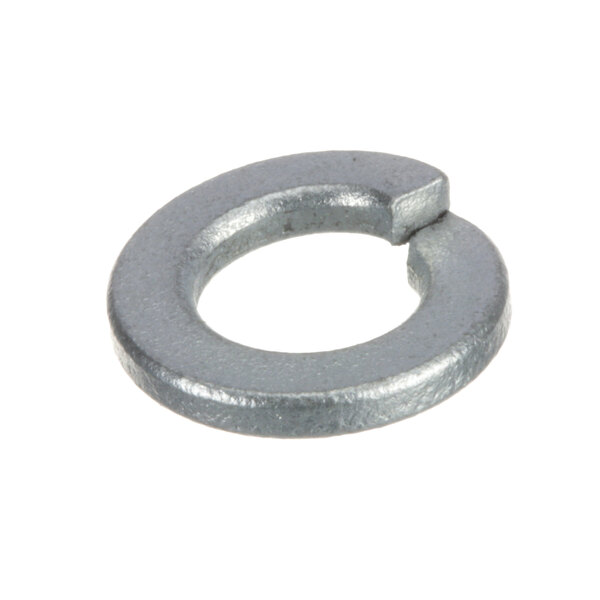 A close-up of a Hobart lock washer, a metal ring with a hole in it.