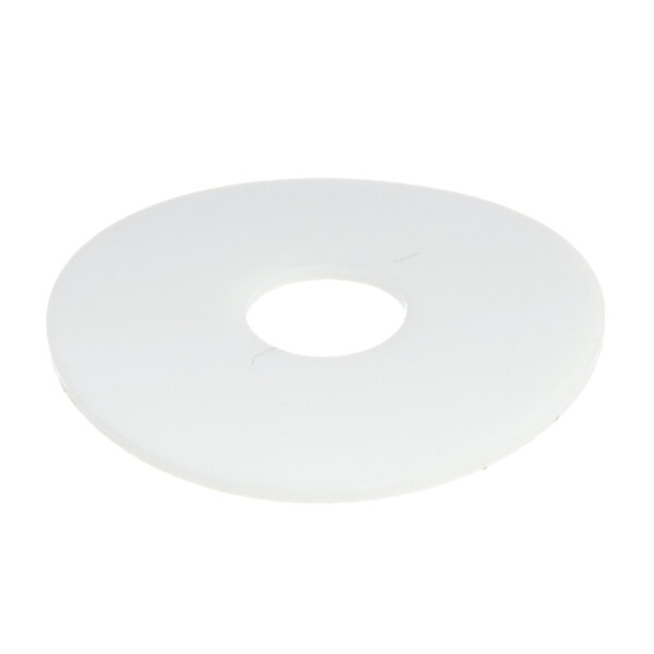 A white disk with a hole in it.