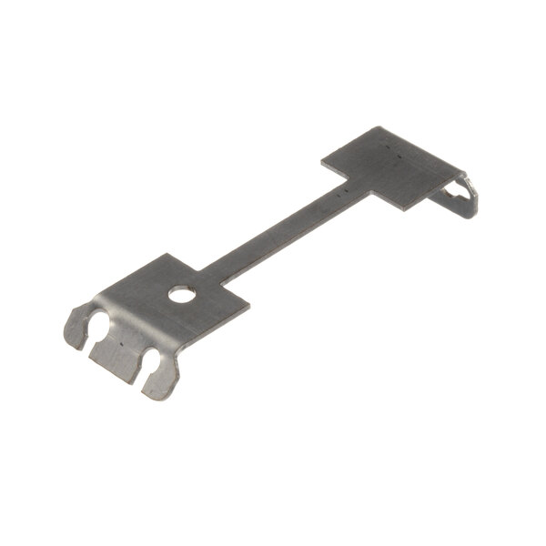 A metal Frymaster bracket with two holes.