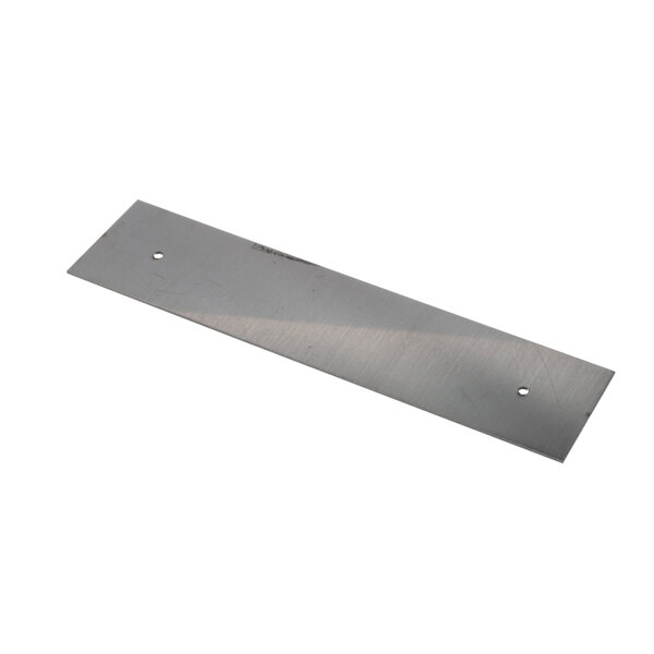 A metal Delfield shelf support plate with holes.