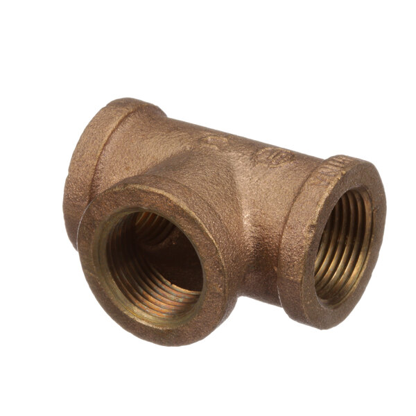 A Cleveland brass tee pipe fitting with two nuts.