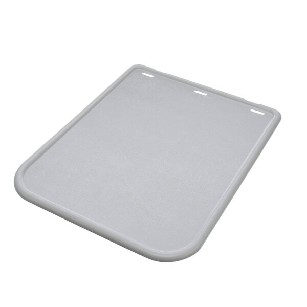 A white rectangular plastic tray insert with a white border and a rounded edge.