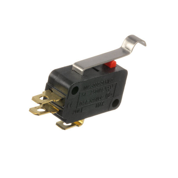A black Limit Switch with red and black wires.