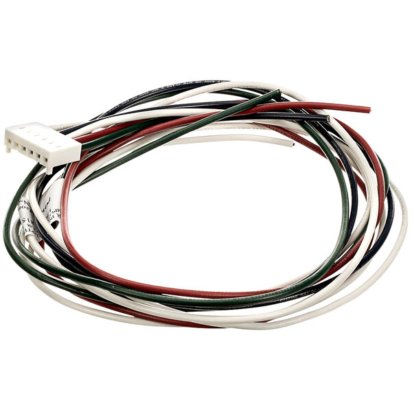 A Crown Steam wire harness with white, red, green, and white wires.
