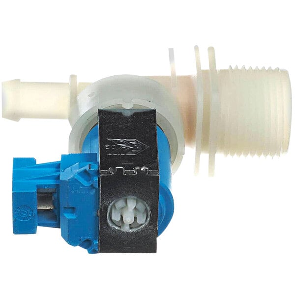 A blue plastic Rational single solenoid valve.
