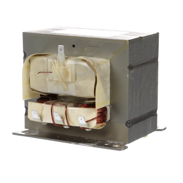 A close-up of a TurboChef transformer with wires and a cover.