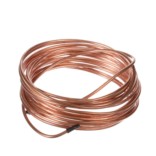 A close-up of a copper capillary tube.
