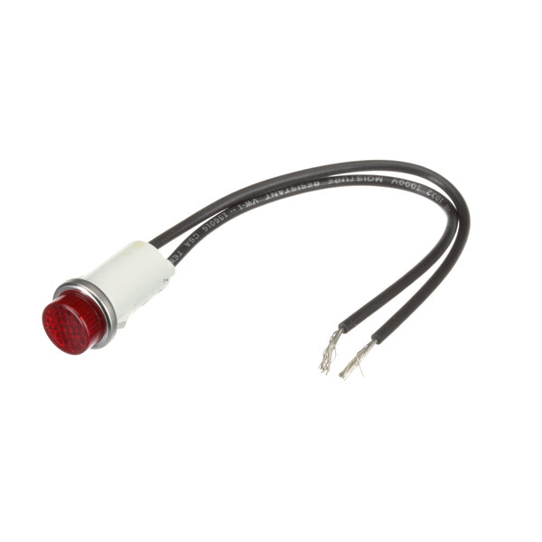 A Jade Range red indicator light with black and white cables.