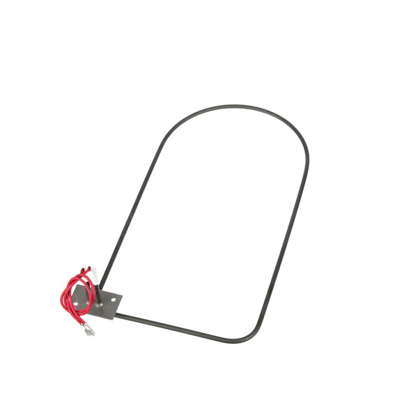 A metal wire with a red handle attached to a cable.