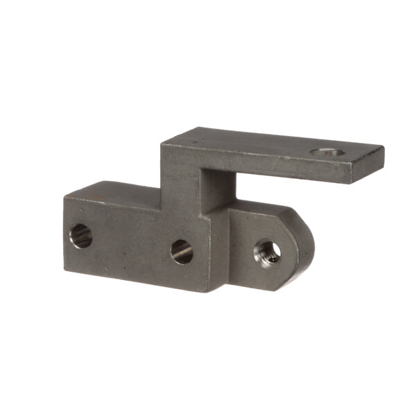 A metal Anets adjustment block with two holes.