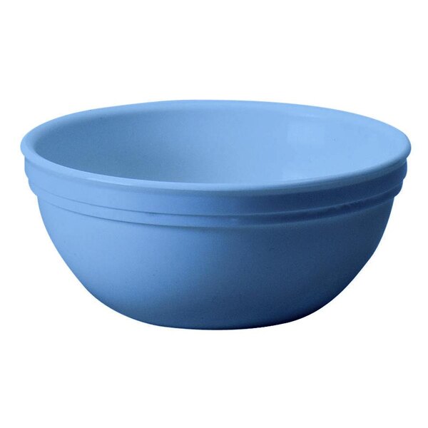 A slate blue Cambro polycarbonate nappie bowl.