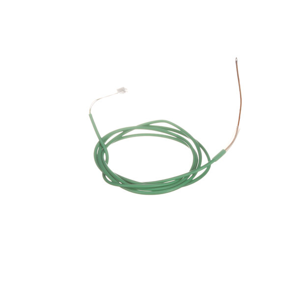 A green wire with a white connector on a white background.