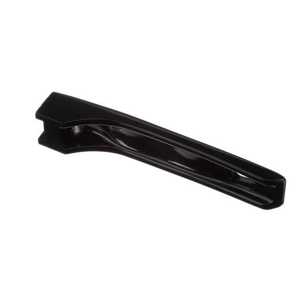 A black plastic handle for a Bakers Pride countertop pizza oven with a white background.