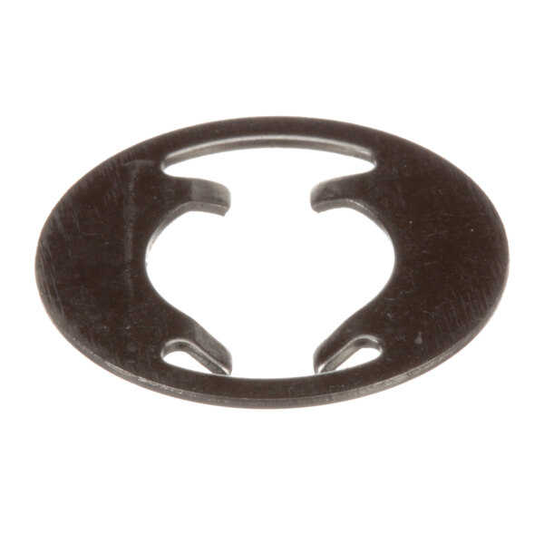 A close-up of a black metal Alto-Shaam lock washer.