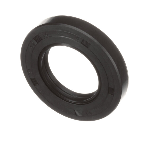 A black round rubber seal.