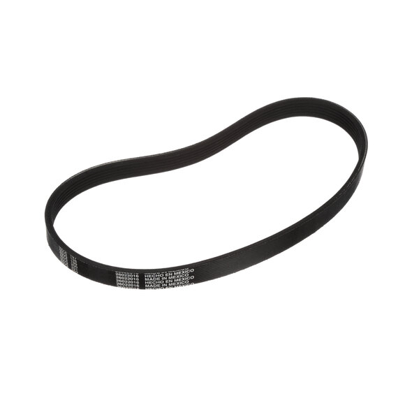A black Hobart poly belt with white text.