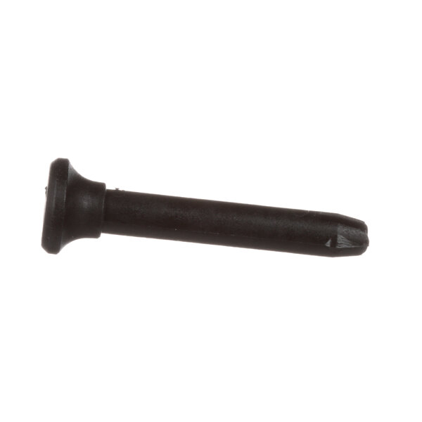 A black screw with a white background.