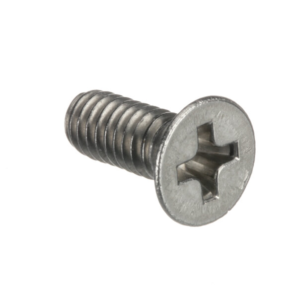 A close-up of a Nemco 8-32X7/16 screw with a hole in it.